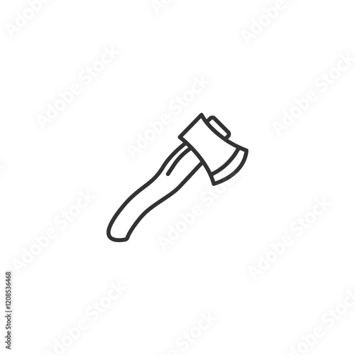 Minimalist outline of an axe