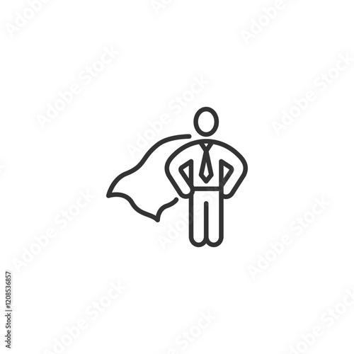 Businessperson icon with cape representing leadership and success