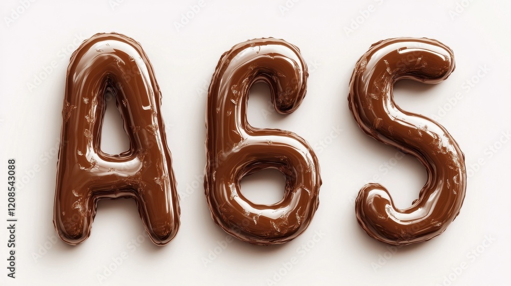 Chocolate ABC. Bakery letters, alphabet letter and number glazed choco. Decorative elements for baby, recipe, birthday cards, sale banners, vector design Chocolate ABC. Bakery letters, alphabet letter and number glazed choco. Decorative elements for baby, recipe, birthday cards, sale banners, vector design