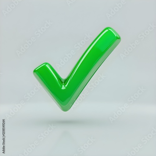 illustration of green tick mark isolated white background photo