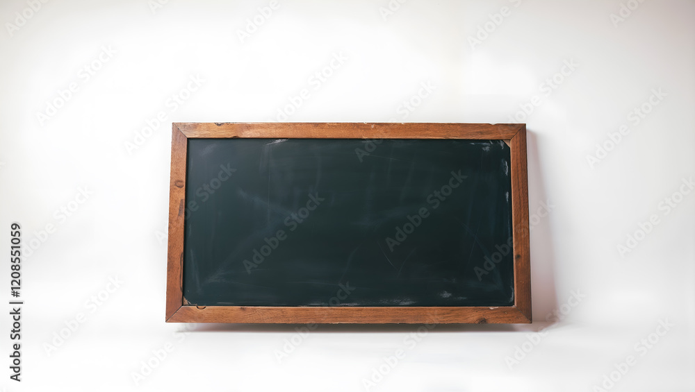 A classic green chalkboard with a wooden frame, perfect for educational or vintage themes isolated on white background. Generative AI A classic green chalkboard with a wooden frame, perfect for educational or vintage themes isolated on white background. Generative AI