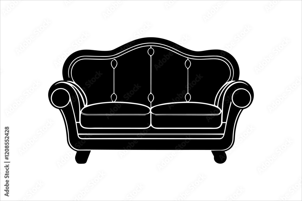 Sofa silhouettes set, couch pack of vector silhouette design, isolated background. Sofa silhouettes set, couch pack of vector silhouette design, isolated background.