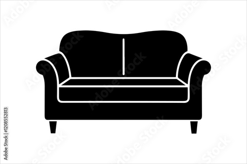 Sofa silhouettes set, couch pack of vector silhouette design, isolated background.
