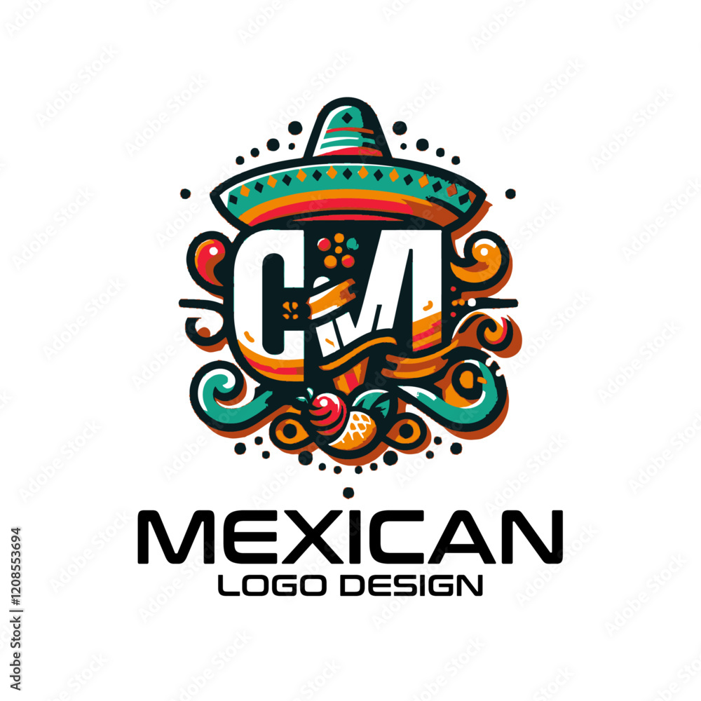 Naklejka premium Mexican Vector Logo Design
