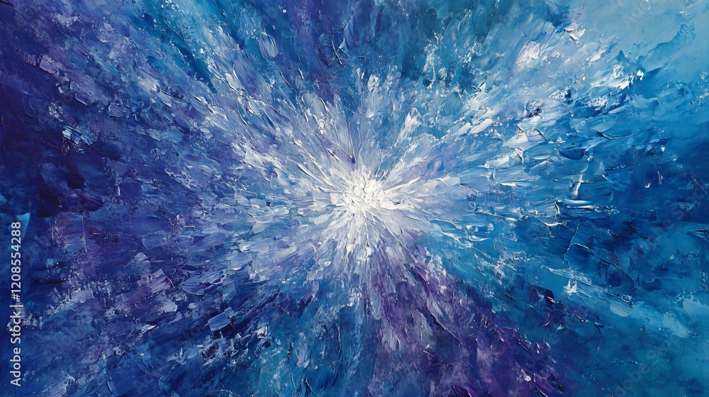 Fototapeta premium Abstract Blue and White Impasto Painting