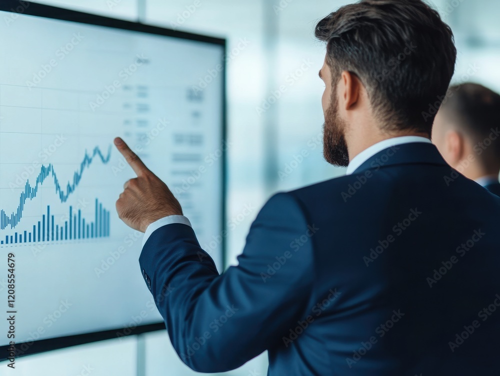 A business professional analyzes data trends on a digital screen, emphasizing growth and success in the corporate sector. A business professional analyzes data trends on a digital screen, emphasizing growth and success in the corporate sector.
