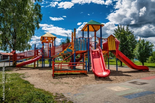 Wallpaper Mural Colorful Children's Playground in the Park Torontodigital.ca