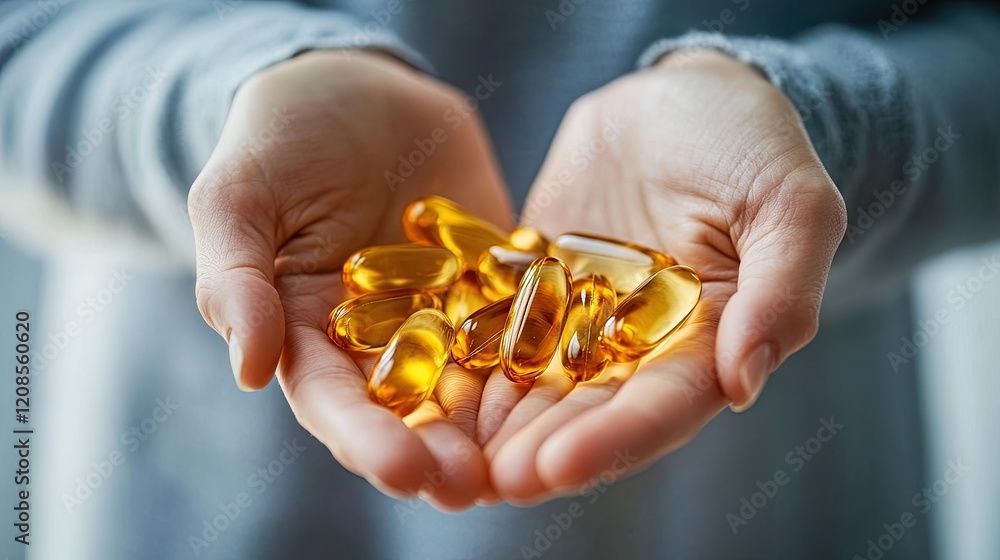 A medical professional showcasing Vitamin D supplements during a consultation A medical professional showcasing Vitamin D supplements during a consultation