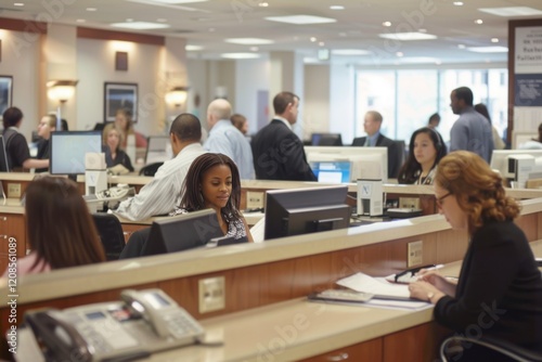 Bank Employees Working in a Professional Office Environment