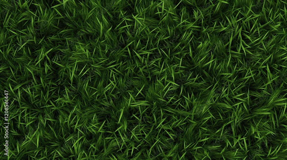 Obraz premium Lush Green Grass texture from Overhead View