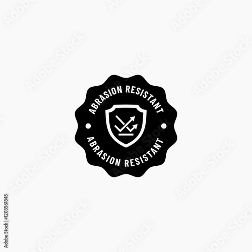 Abrasion resistant stamp vector isolated. Best Abrasion resistant icon for apps, websites, product packaging design. Abrasion resistant sign vector.