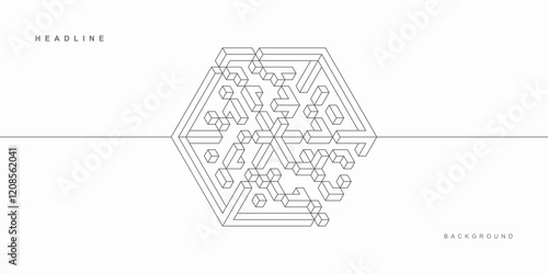 Abstract background with hexagon. Vector geometric technological design.
