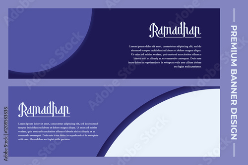 Collections Of Ramadan Kareem Horizontal Banner Design.