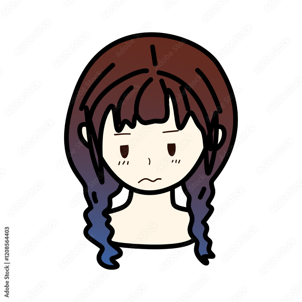 illustration of a blue-haired woman face illustration of a blue-haired woman face