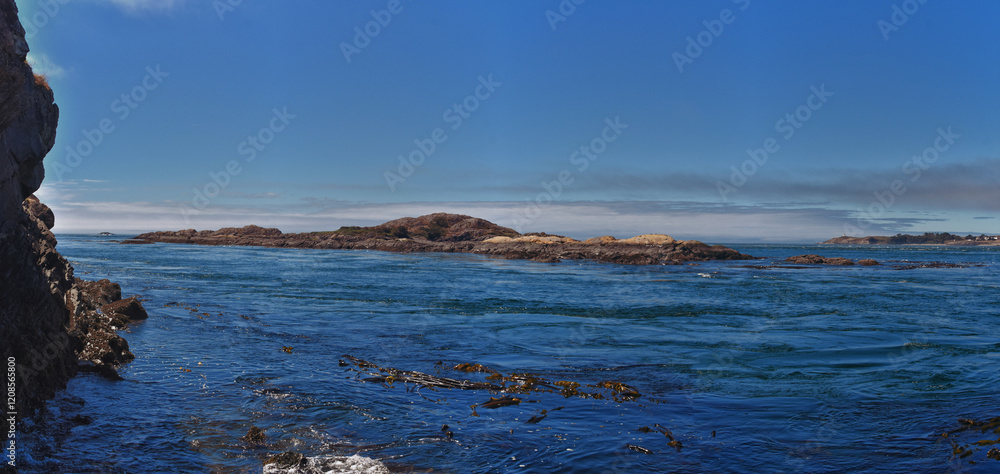 Shark Reef Sanctuary coastal ocean views Lopez Island, San Juan Islands summer 2024, Washington, United States.