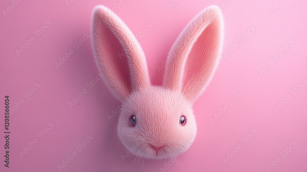 Brown easter bunny ears on soft pastel pink background for minimalist design Brown easter bunny ears on soft pastel pink background for minimalist design