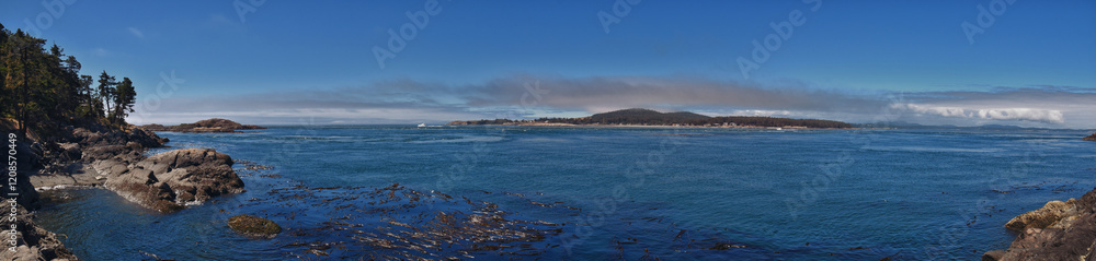 Shark Reef Sanctuary coastal ocean views Lopez Island, San Juan Islands summer 2024, Washington, United States.