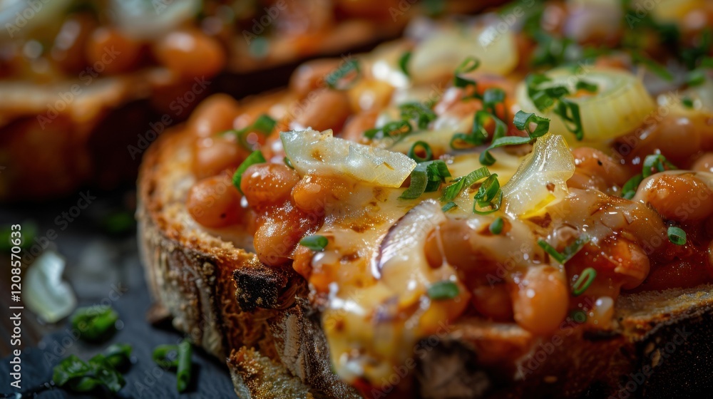 Loaded Cheesy Beans on Grilled Sourdough Bread Loaded Cheesy Beans on Grilled Sourdough Bread