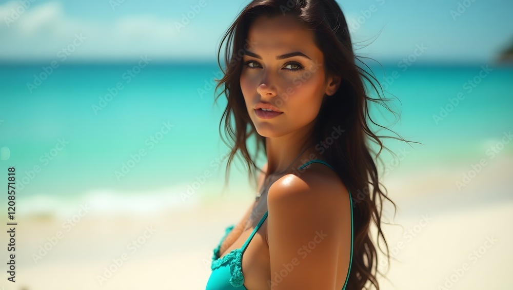 Sunkissed beauty on a tropical beach, radiating confidence and summer vibes - ideal for travel, fashion, or beauty campaigns, and social media ads Sunkissed beauty on a tropical beach, radiating confidence and summer vibes - ideal for travel, fashion, or beauty campaigns, and social media ads