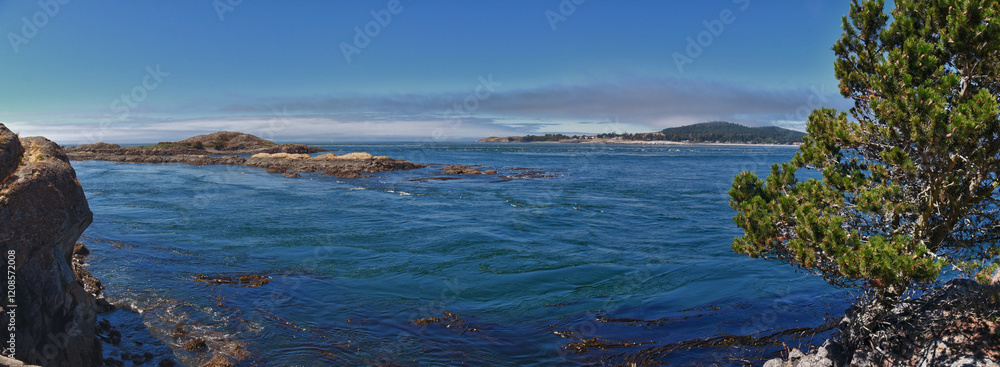 Shark Reef Sanctuary coastal ocean views Lopez Island, San Juan Islands summer 2024, Washington, United States.