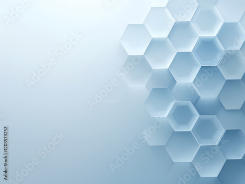 Blue hexagon pattern, modern geometric design.