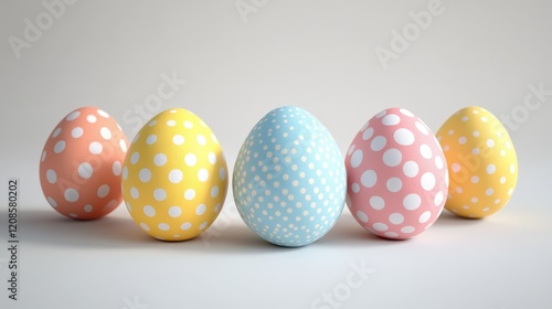 Ultra realistic easter eggs on white background for holiday decoration