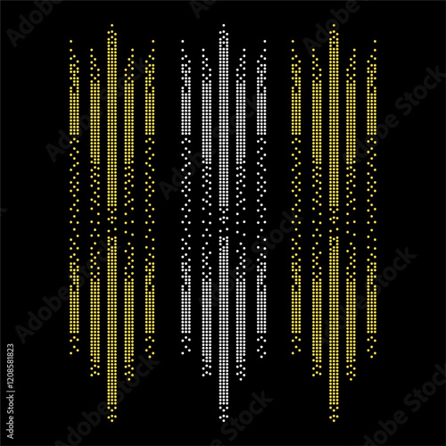 Rhinestone applique collar design for t-shirt or blouse hot-fix transfer. Abstract beautiful glitter applique rhinestone motif.
