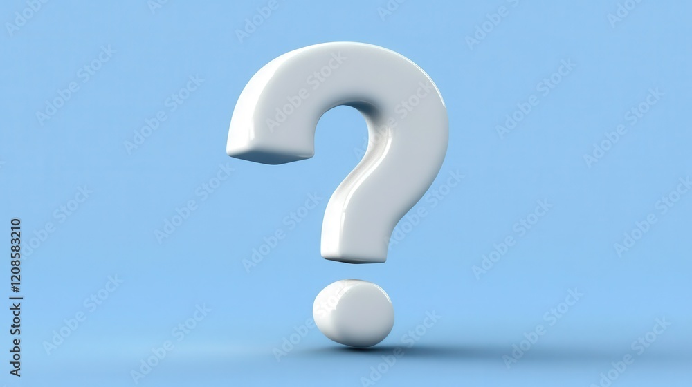 White question mark on blue background White question mark on blue background