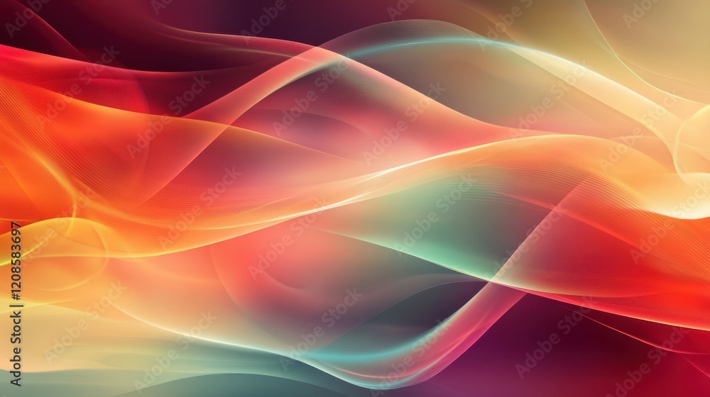 Obraz premium Colorful abstract waves with vibrant swooping lines