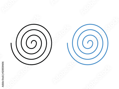 line spiral shape vortex swirl vector illustration on transparent background