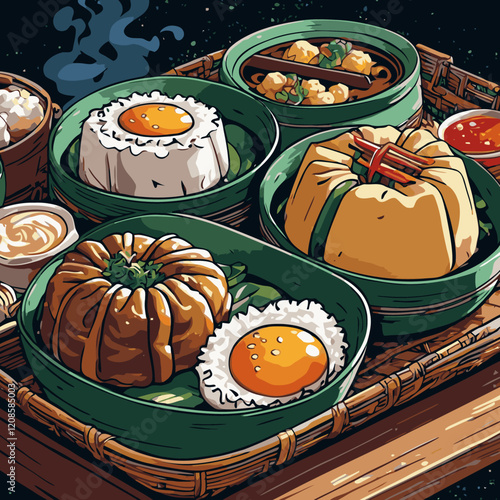 dimsum vector art for graphic design 