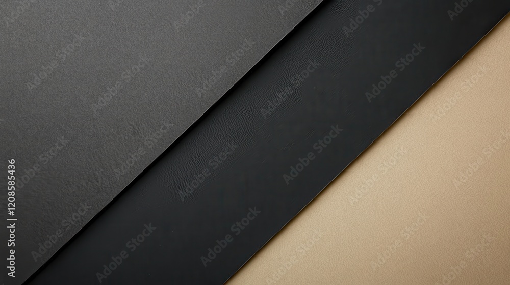 Abstract geometric composition with black and beige textured surfaces Abstract geometric composition with black and beige textured surfaces