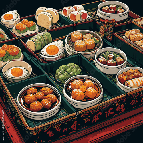 dimsum vector art for graphic design 