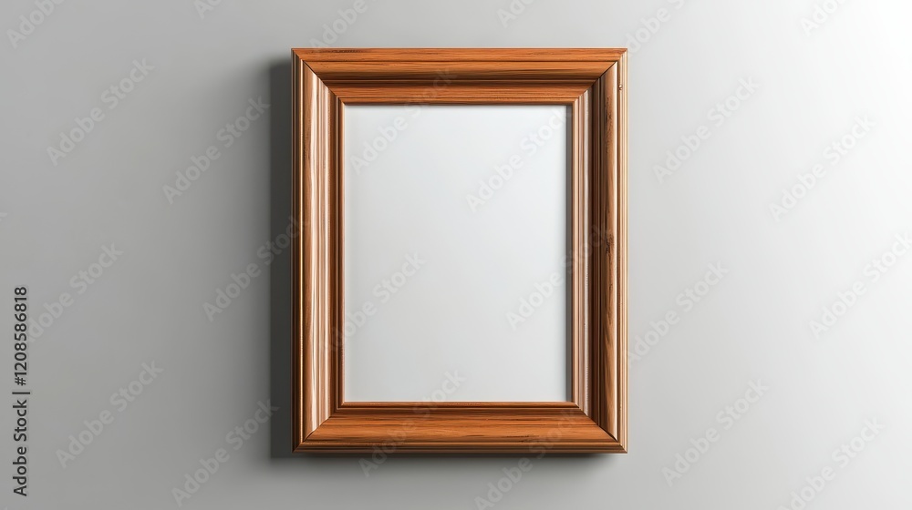 Wooden rectangular picture frame with elegant carvings on white background Wooden rectangular picture frame with elegant carvings on white background