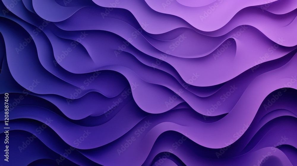 Obraz premium Abstract purple wave layers creating a fluid and dynamic background