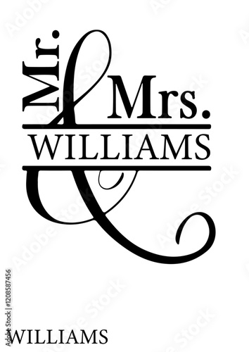 Mr. & Mrs. Custom Name SVG Design – Personalized Wedding and Anniversary Gift Art