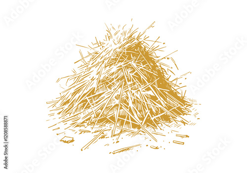 Straws Hand Drawn Sketch Illustration Vector Isolated