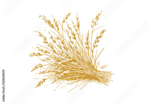 Straws Hand Drawn Sketch Illustration Vector Isolated