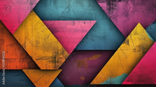 Famous company geometric background concept vector graphic design