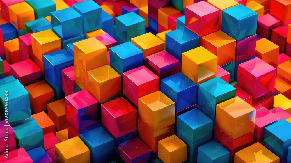 Seamless pattern of cubes, 3D vector isometric blocks with tiled texture, abstract background. Seamless pattern of cubes, 3D vector isometric blocks with tiled texture, abstract background.