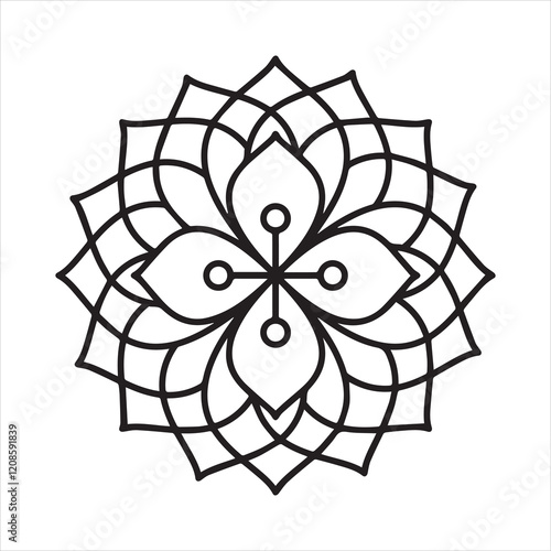 Flower mandala vector art illustration.