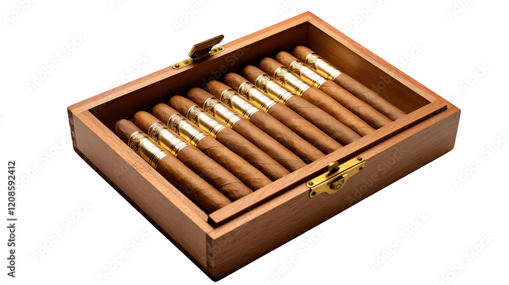 Premium Cigars in Wooden Box Luxury Tobacco Image Premium Cigars in Wooden Box Luxury Tobacco Image
