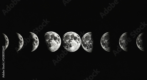 Obraz na płótnie High-definition panoramic photo of moon phases w salonie