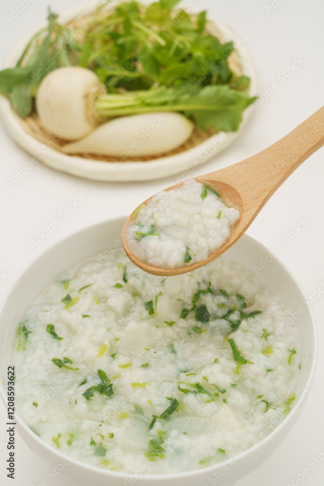 日本の食べ物|七草がゆ イメージ 日本の食べ物|七草がゆ イメージ