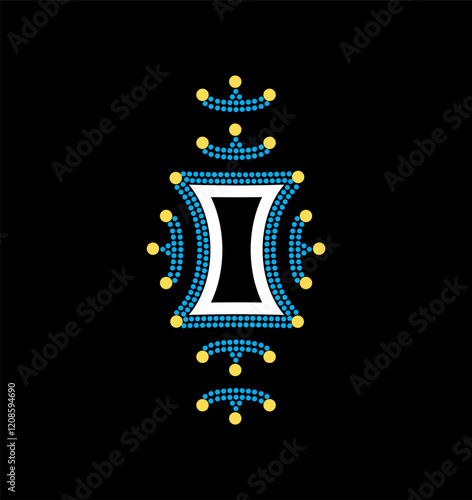Rhinestone applique collar design for t-shirt or blouse hot-fix transfer. Abstract beautiful glitter applique rhinestone motif.	