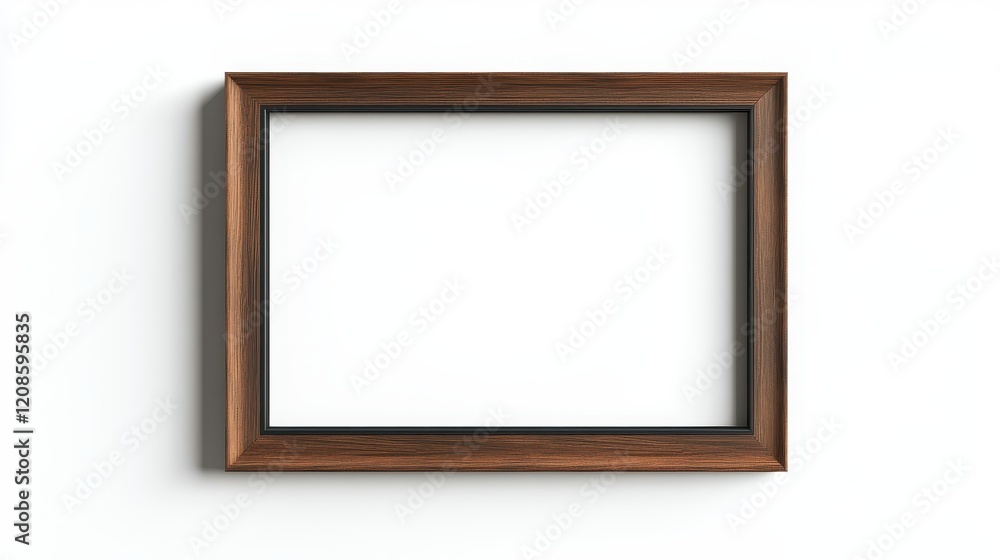 Empty square wooden frame with white background Empty square wooden frame with white background