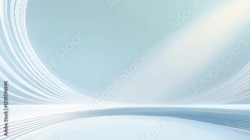 3D rendered blue background e-commerce product exhibition booth