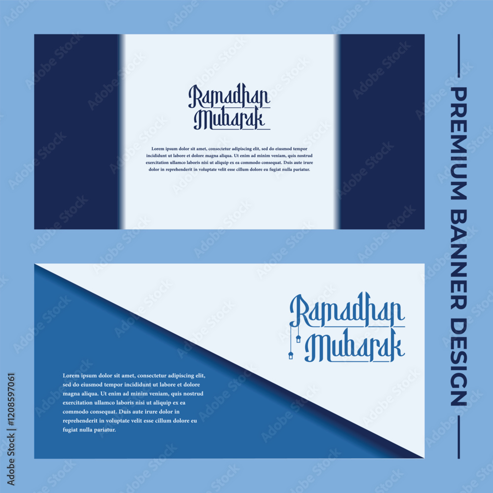 Obraz premium Horizontal Ramadan Festival Banner Design