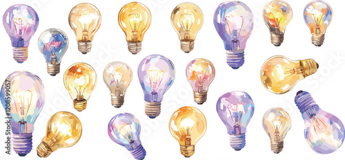 light bulb watercolor clipart
