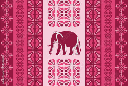 elephants pattern, mandala
Beautiful Thailand,thai pattern,seamless,Traditional,ethnic,fabric pattern for textiles,rugs, wallpaper,clothing, sarong,batik,wrap,embroidery,print,background,cover, illust